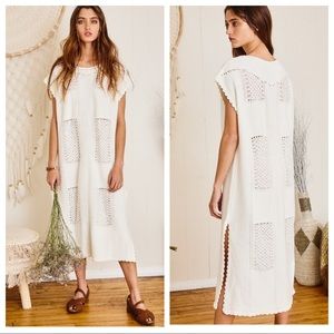 Boho Chic Solid Sweater Midi Dress